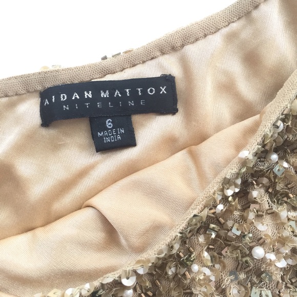 Gold Sequin Mini Dress by Aidan Mattox - Picture 4 of 8